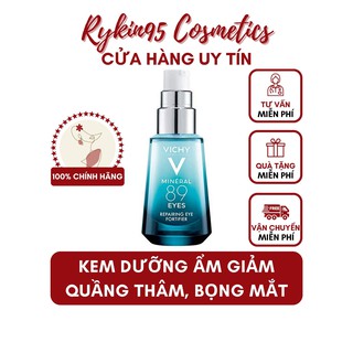 [CHÍNH HÃNG] Kem dưỡng ẩm, giảm quầng thâm và bọng mắt VICHY Mineral 89  Eyes Repairing Eye Fortifier 15ml