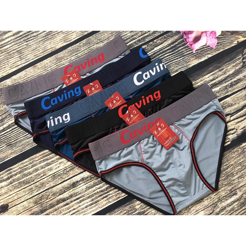 [2 Cái] Combo 02 Quần Lót Nam CAVING Vải Thun Lạnh Cao Cấp, Cạp 4cm, Co Dãn, Thấm Hút Tốt, Kháng Khuẩn