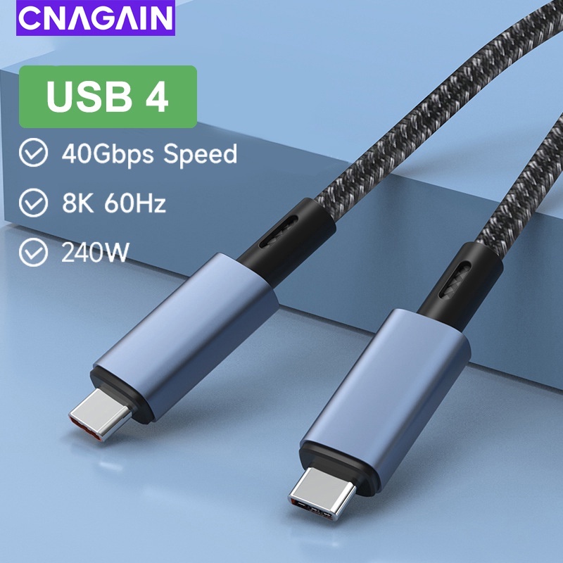 Cáp Sạc Nhanh 4 Video 8K 60Hz 5K 60Hz Type C USB C PD 240W PD100W 40Gbps Cho Mac-book Air Pro