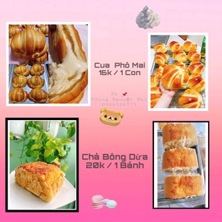 Bánh Cua Phô Mai , Bánh chà bông dừa , Bánh mì sữa không nhân 🥐🥐🥐