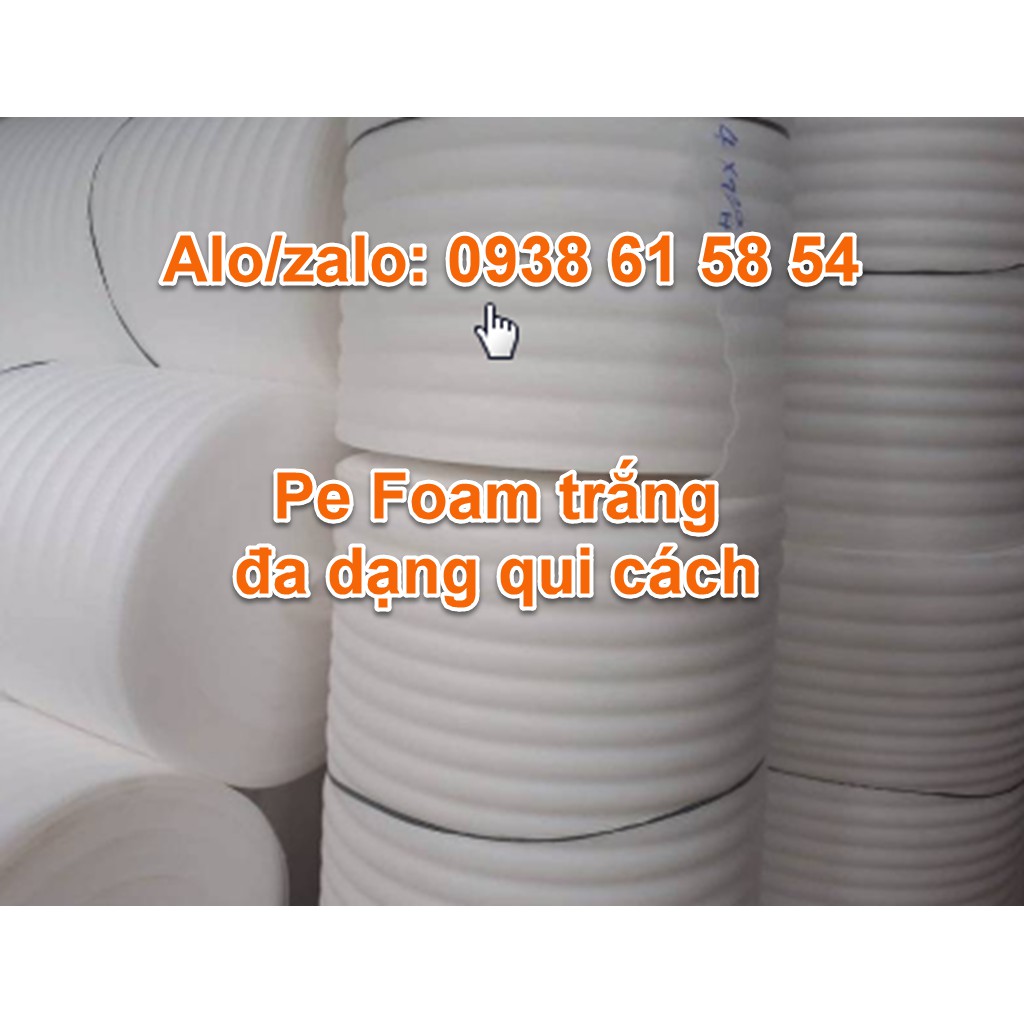 Cuộn Xốp Pe Foam Trắng Dày 5mm Dài 50m rộng 105cm Bọc Hàng