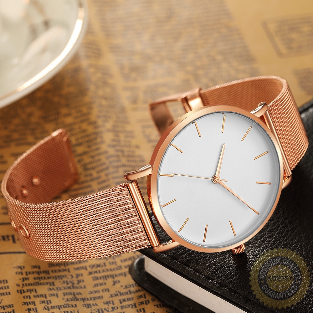 Đồng Hồ Dây Kim Loại Siêu Mỏng Thiết Kế Đơn Giản Cho Nam Và Nữ