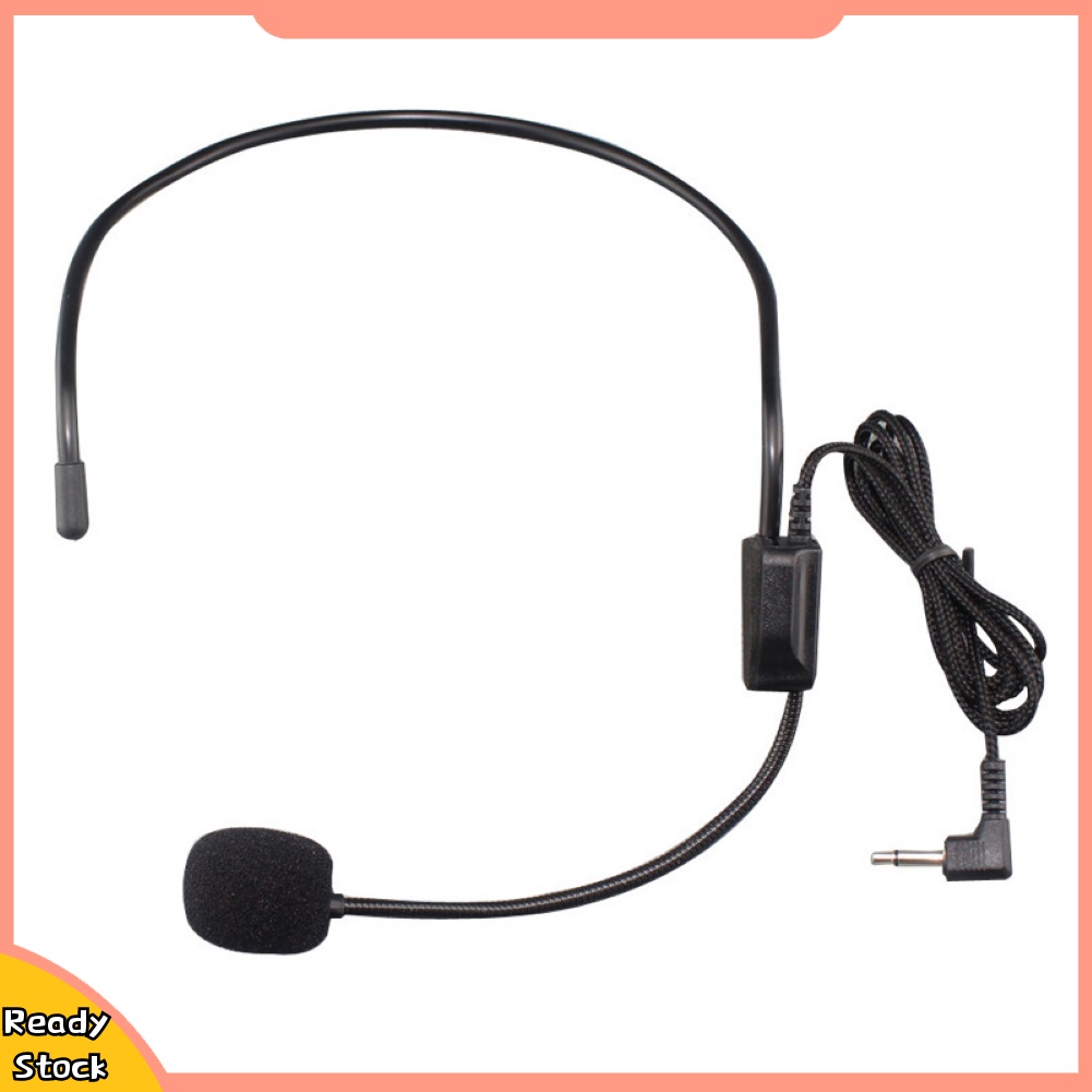 3.5mm Wired Headset Microphone Headworn Mic for Voice Amplifier Loudspeaker