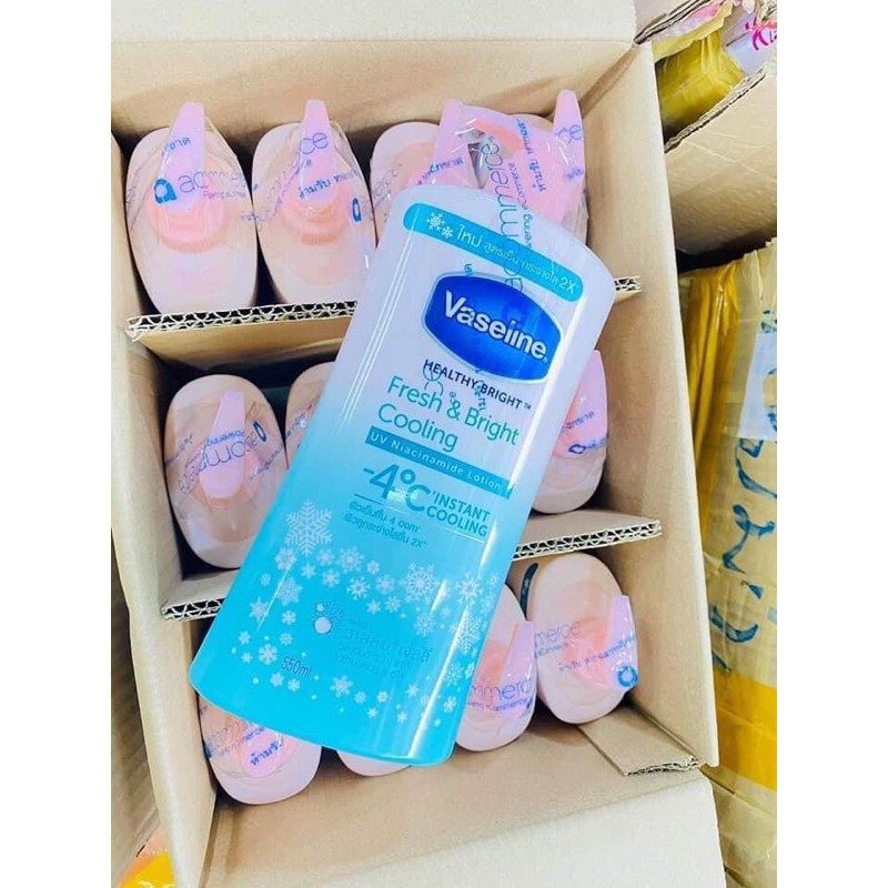 Kem Dưỡng Thể Vaseline FRESH & BRIGHT COOLING -4C Có Vòi 500ml Thái Lan Chính Hãng 100%