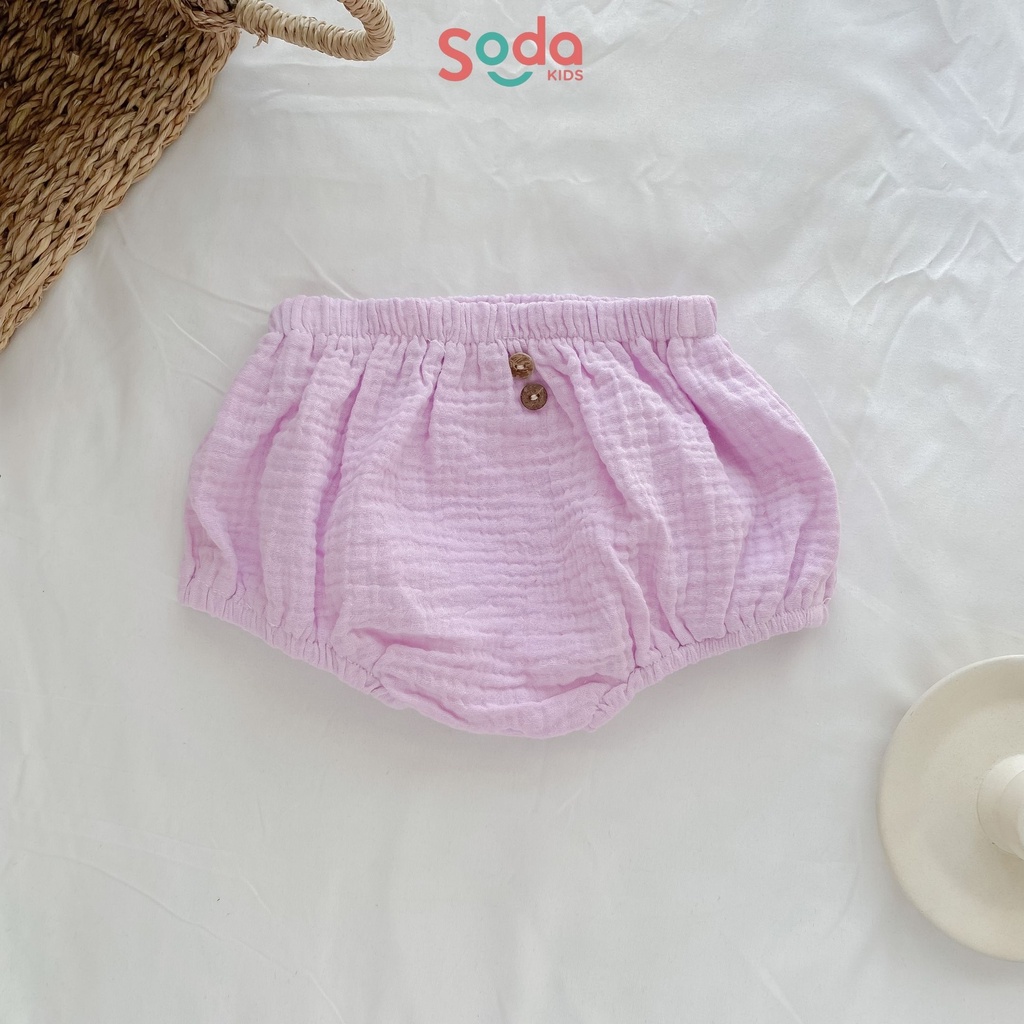 Quần bí cho bé SODA KIDS đính cúc chất liệu xô muslin mềm, mát