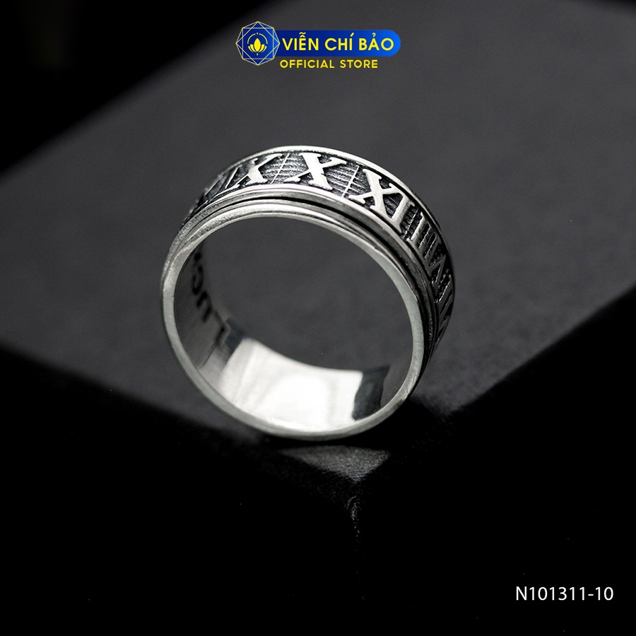 Nhẫn bạc nam BT La Mã Xoay chất liệu bạc Thái 925 thời trang phụ kiện trang sức Viễn Chí Bảo N101311