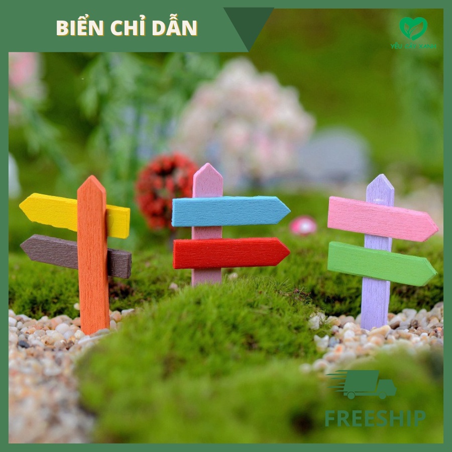 Phụ Kiện Biển Chỉ Đường Nhiều Màu, Trang Trí Tiểu Cảnh Terrarium, Đồ handmade