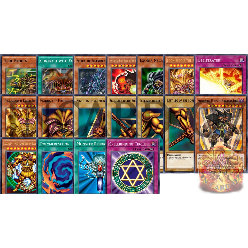 Pack 18 Lá Bài Yugioh  Exodia (Bài in Giấy Bóng Chất Lượng Cao)