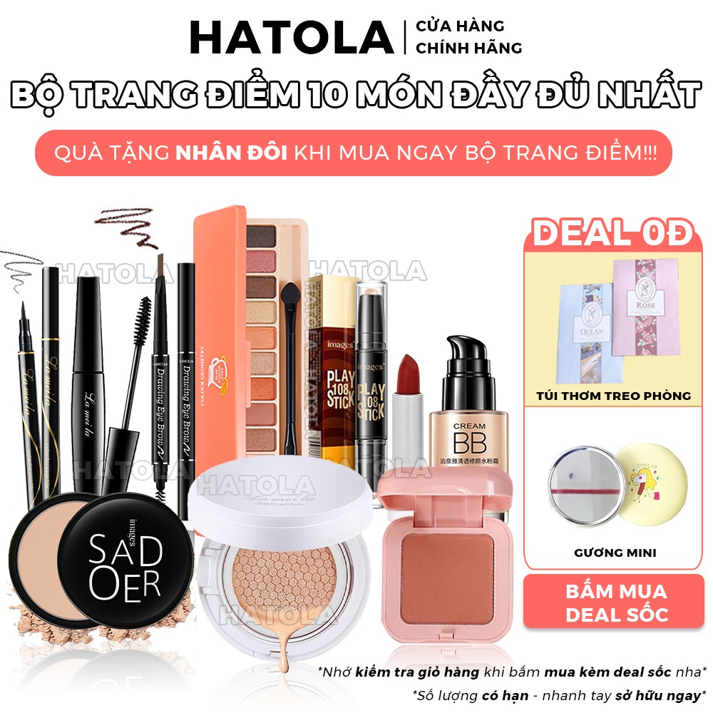  Bộ trang điểm đầy đủ 10 món cơ bản từ a-z set trang điểm cá nhân HATOLA