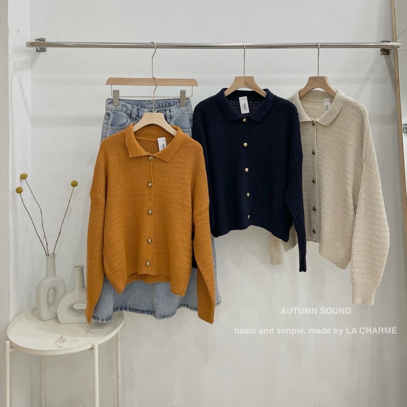 [ HÀNG CÓ SẴN ] Áo len cổ bẻ cúc đồng A1797 | BigBuy360 - bigbuy360.vn