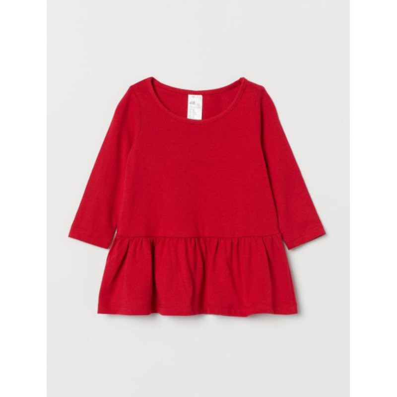 Đầm cotton đỏ H.M bé gái