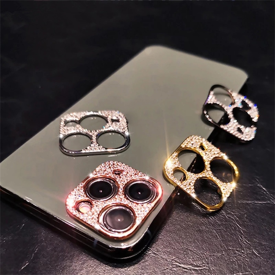 Miếng dán bảo vệ tròng kính camera đính đá mạnh mẽ sang trọng cho Iphone 11 12 13 14 Pro Max