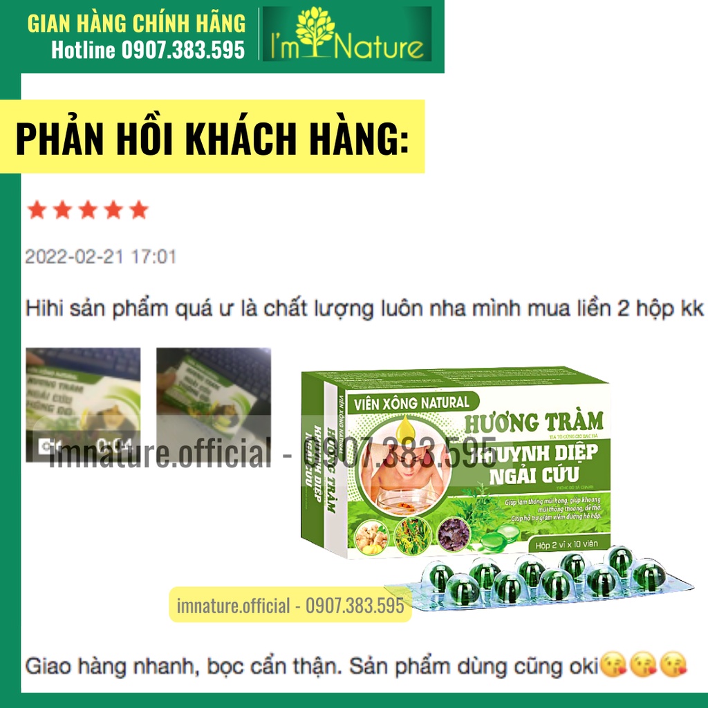 Viên Xông Hương Tràm Báo Gấm - Tinh Dầu Thảo Dược Xông Giải Cảm (20 Viên/ Hộp)