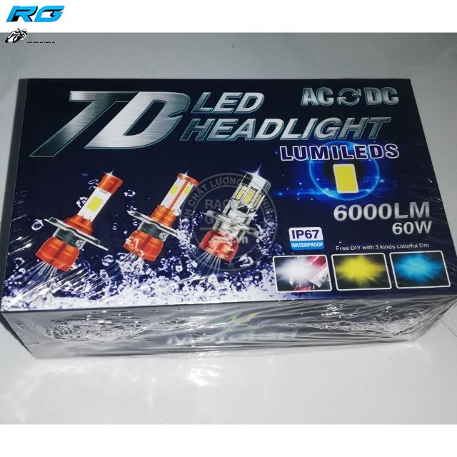 Đèn Pha Led Xe Máy Siêu Sáng H/60W L/30W Motoled Chống Nước IP67 5 Râu Tản Nhiệt Đủ Chân 2in1 T19 H4