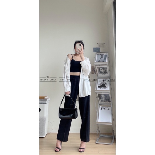 Quần Tây Ống Rộng Nữ Cạp Cao Kiểu Dáng Ống Suông Công Sở Chun Sau Chất Đẹp (hinh thật shop tự chụp) | BigBuy360 - bigbuy360.vn