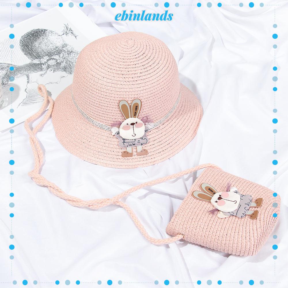 Mũ Cói Rộng Vành Thiết Kế Thoáng Khí Thời Trang Đi Biển Xinh Xắn Dành Cho Bé