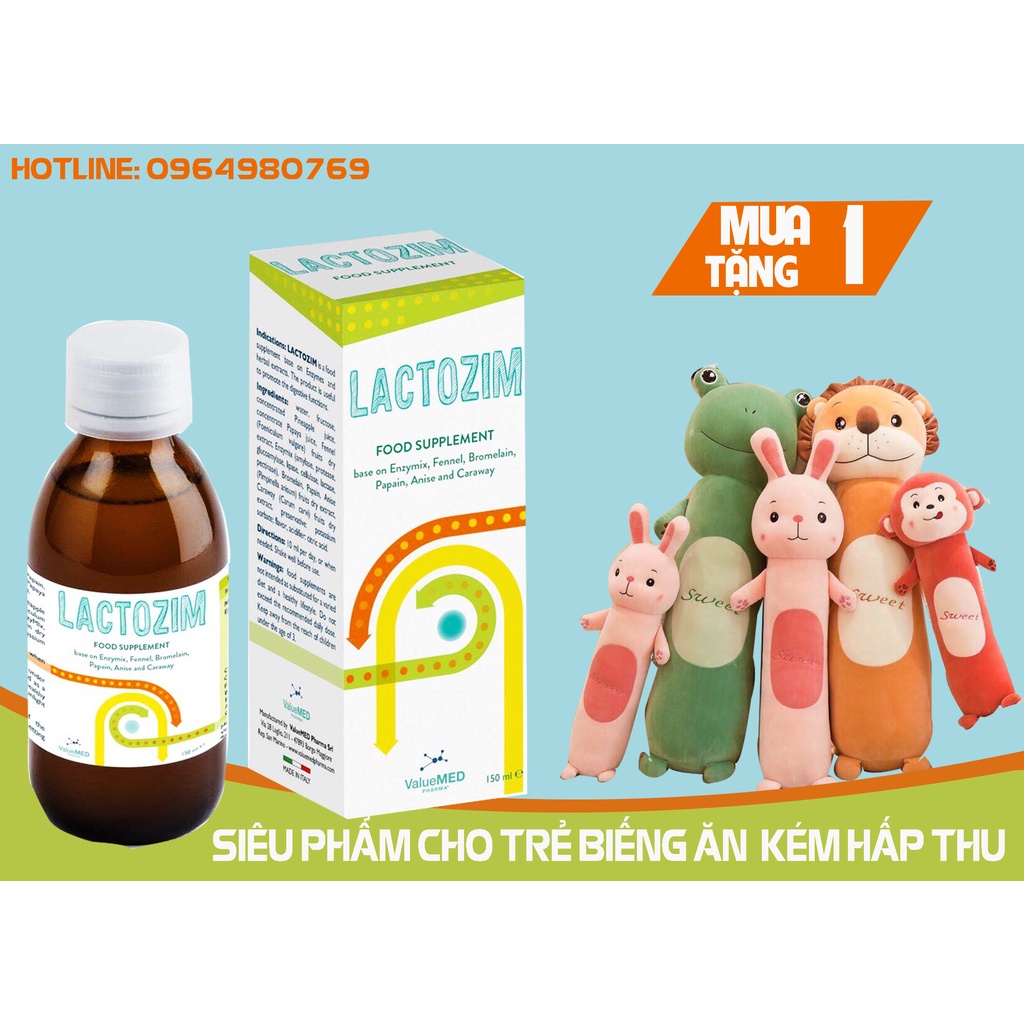 Lactozim - Bổ sung các enzym tiêu hóa giúp trẻ ăn ngon, hấp thụ tốt, giảm biếng ăn