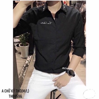 Áo sơmi chữ ký in cổ - TH
