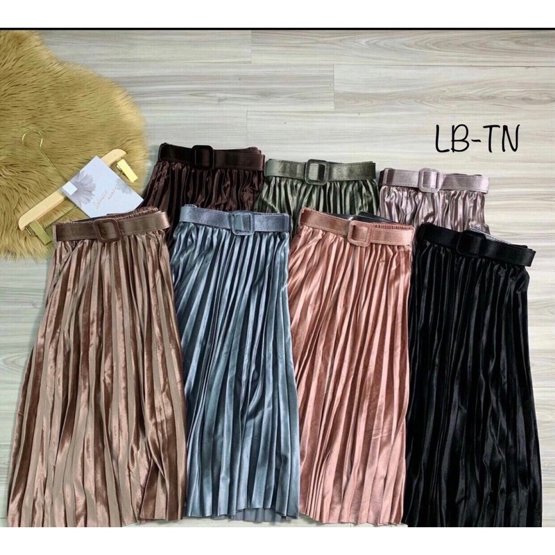 CHÂN VÁY NHUNG KÈM ĐAI VUÔNG MS16257 | BigBuy360 - bigbuy360.vn