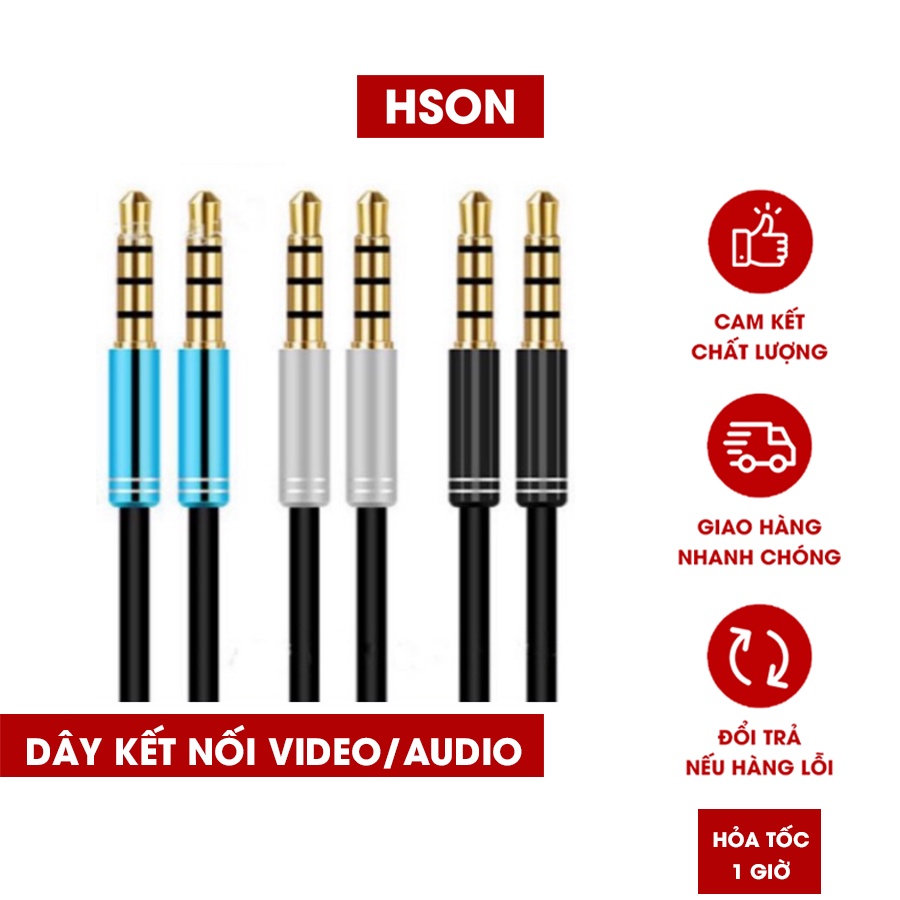 Dây kết nối, chuyển đổi 2 đầu thiết bị VIDEO/AUDIO HSON, dây dài 1.5M nhiều màu sắc