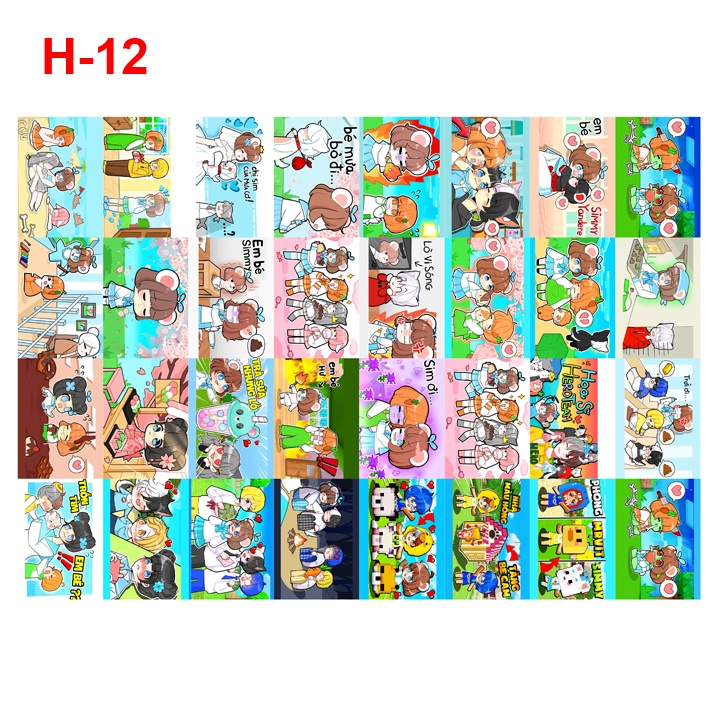 Bộ hình dán/stickers Hero Team mẫu sinh nhật lần 2 và các linh vật