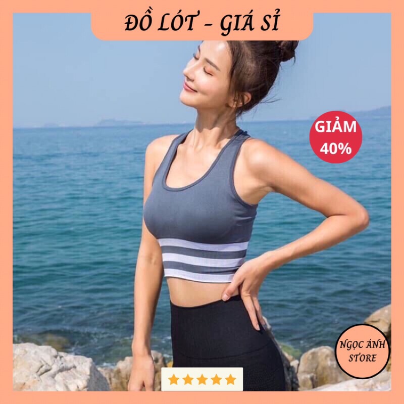 [Giá Sập Sàn] Áo Bra Tập Gym 3 Sọc Cực Chất