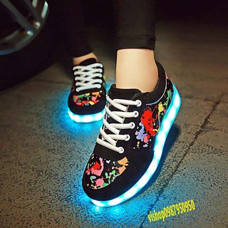 Giày Phát Sáng Họa Tiết Vảy Sơn (-ảnh thật video thật)