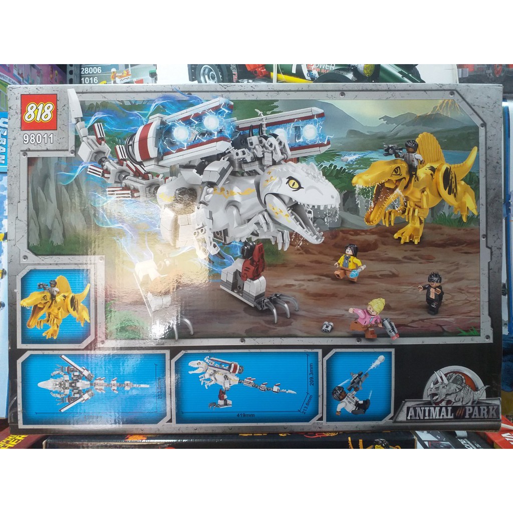 Lắp Ráp xếp hình Animal-Park 98011 :Khủng long bạo chúa trex chiên đấu hiện đại 518 khối