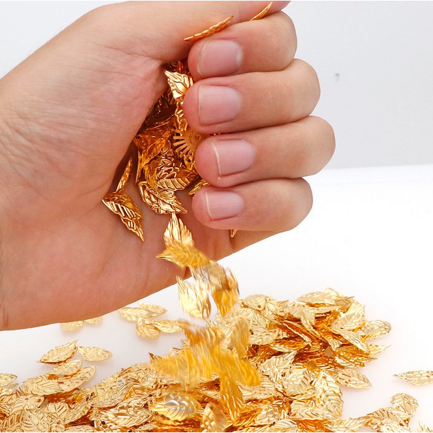 Set 50 mặt dây chuyền hình chiếc lá 10*18mm nhiều màu tùy chọn