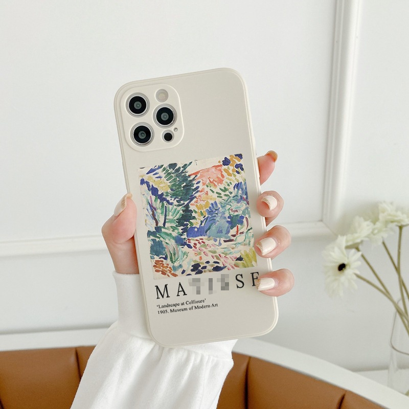 Ốp lưng iphone Tranh nghệ thuật M.a.t.i.s.se cạnh vuông iphone 6 đến 13promax e152