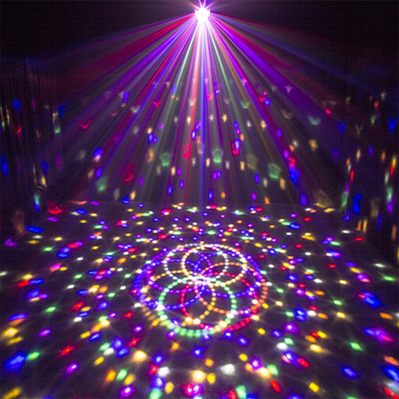 MP3 Magic Rotating Ball LED Music Stage Light Party Crystal Remote Control New 【cuul】