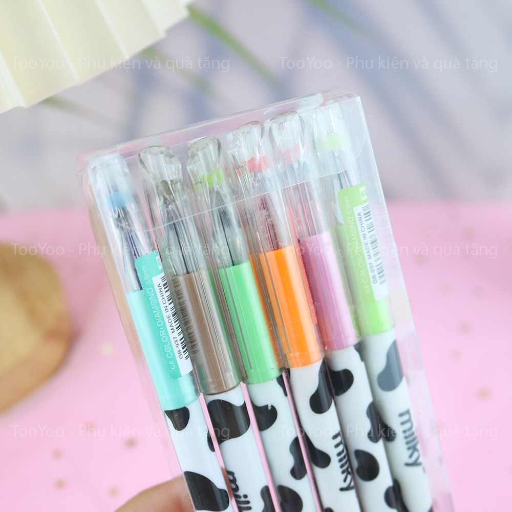 Bút bi nước nhiều màu họa tiết con bò sữa dễ thương cute TooYoo TY0072