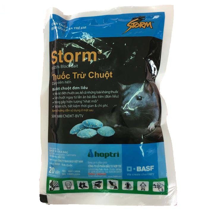 Thuốc trừ chuột Storm nhập khẩu từ Đức gói 20 viên