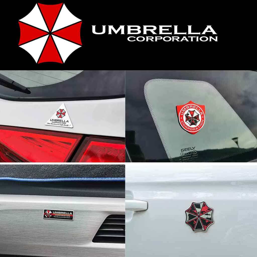 UMBRELLA CORPORATION Kim loại nhôm Nhãn dán xe Thân cây Fender Hình dán huy hiệu Biểu tượng Resident Evil Decal sửa đổi ô tô