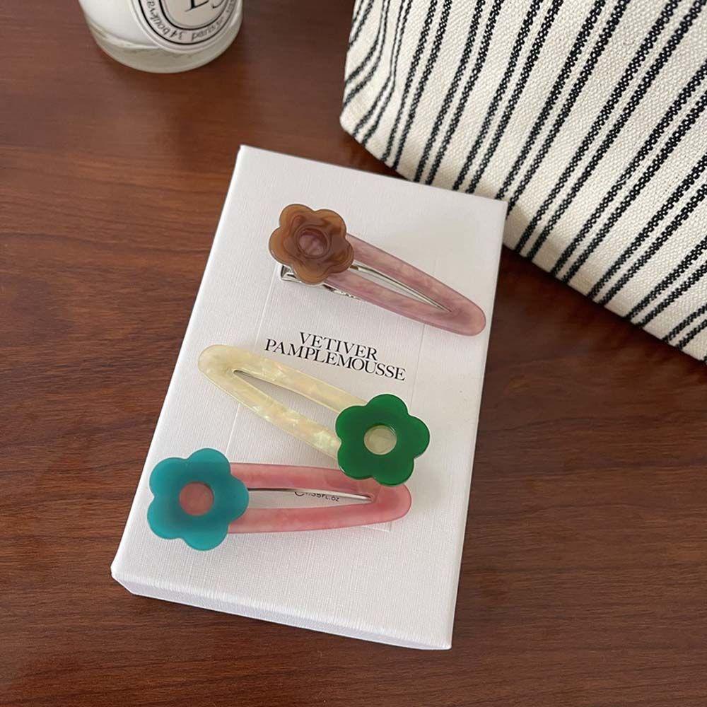 Kẹp Tóc Hình Hoa Lấp Lánh Đơn Giản Phong Cách Hàn Quốc Cho Nữ