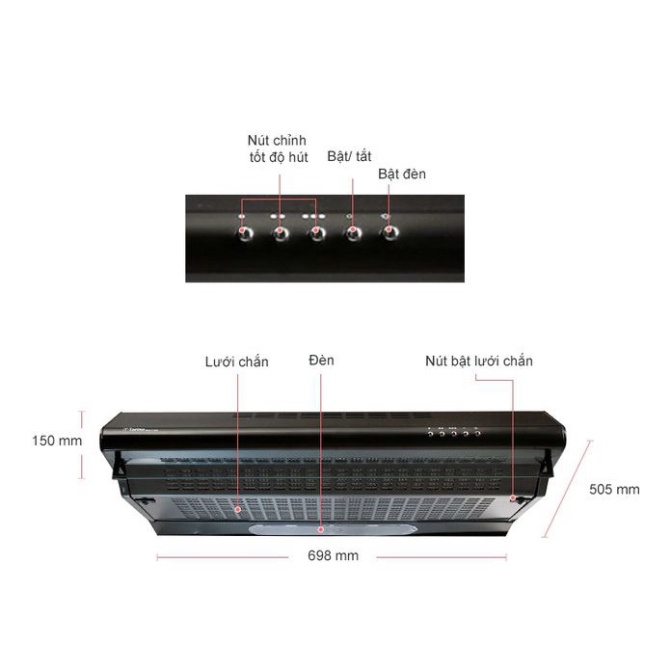 Máy hút mùi kiển cổ điển 70cm Torino FS 303 70 BL nhập khẩu Italy Hàng chính hãng