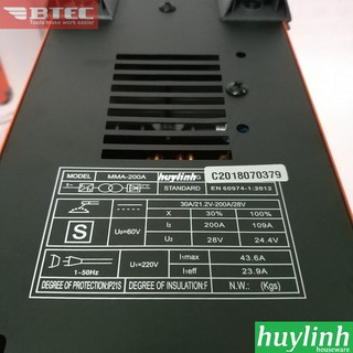 Máy hàn que điện tử Btec MMA-200A