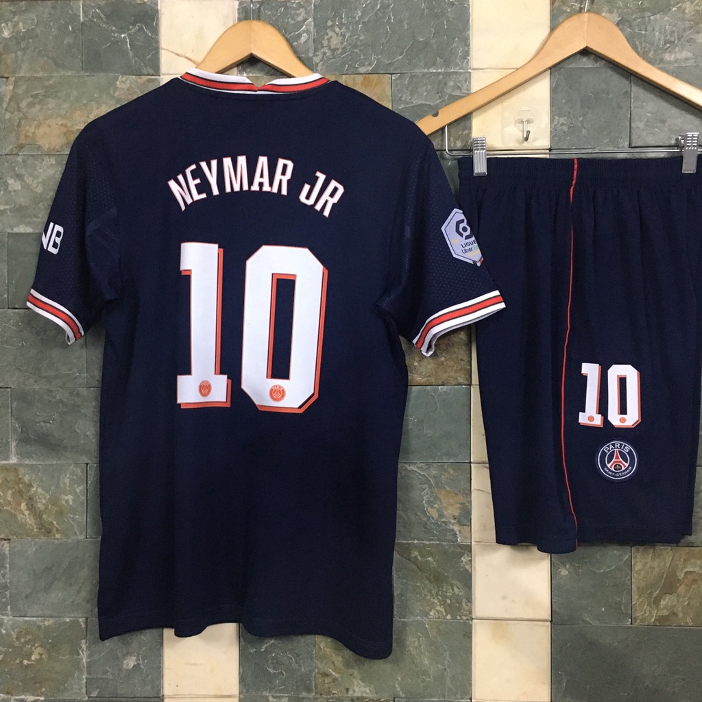 Bộ quần áo đá banh Neymar PSG xanh sân nhà 2022, font C1