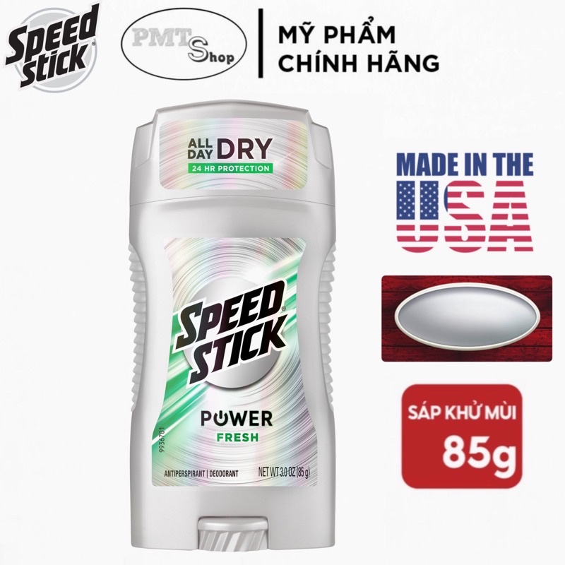 Lăn Sáp Khử Mùi Nam Speed Stick Power Fresh 85g (sáp trắng)