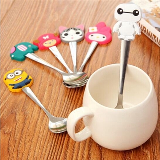 1 muỗng nhỏ bằng thép không gỉ họa tiết hoạt hình cho bé