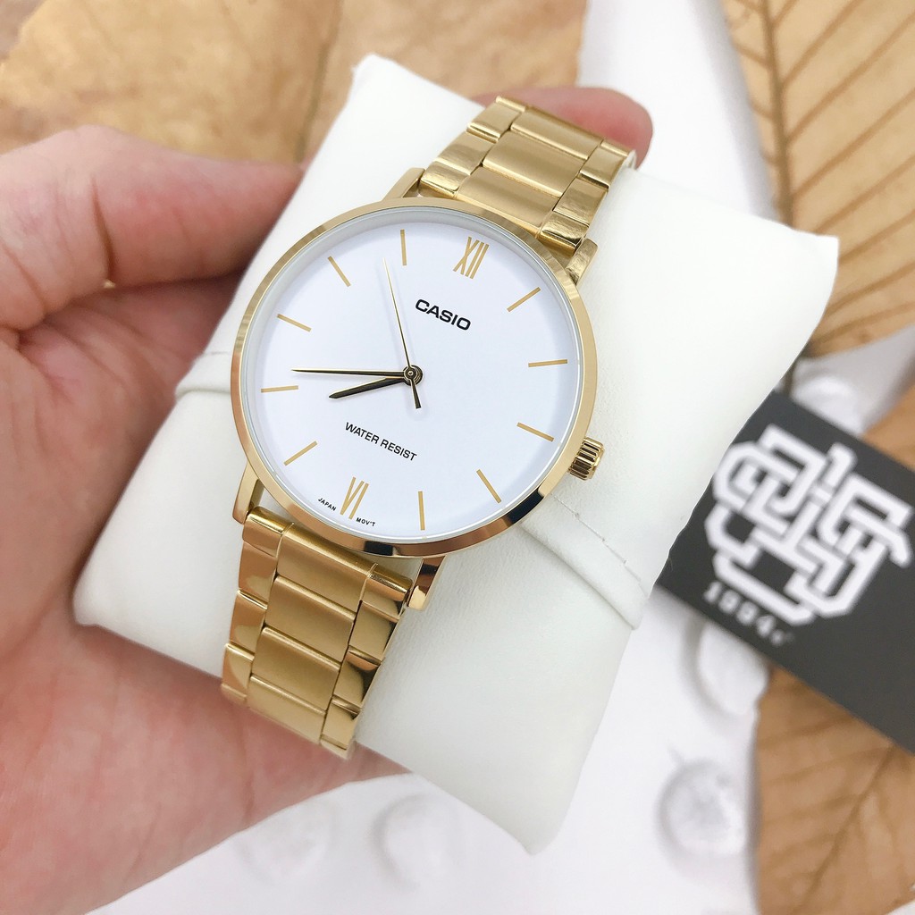 Đồng hồ cặp Casio MTP-VT01G-7B / LTP-VT01G-7B dây thép chính hãng