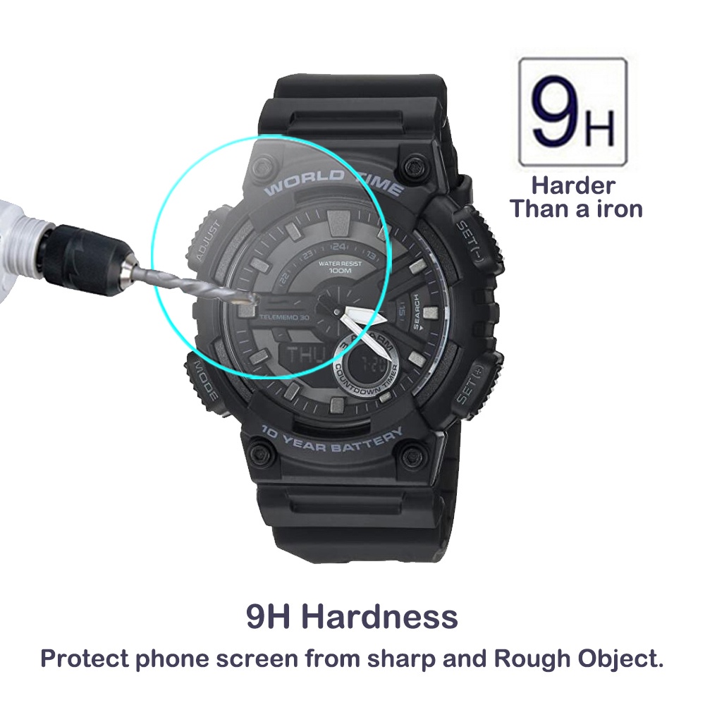 YIFILM 2pcs kính cường lực trong suốt bảo vệ màn hình đồng hồ thông minh cho AEQ-110W WVA-M640D
