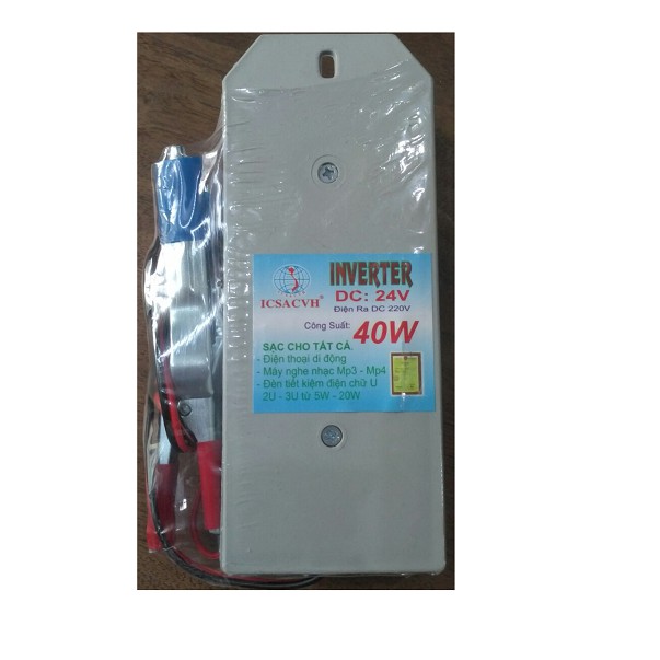 Bộ đảo điện Inverter 24V Lên 220V công suất 40W
