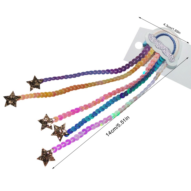 Kẹp Tóc Chống Trượt Đính Kim Sa Hình Sao Băng Dễ Thương Dành Cho Bé Gái