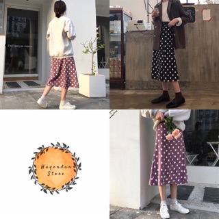 Váy dài chấm bi