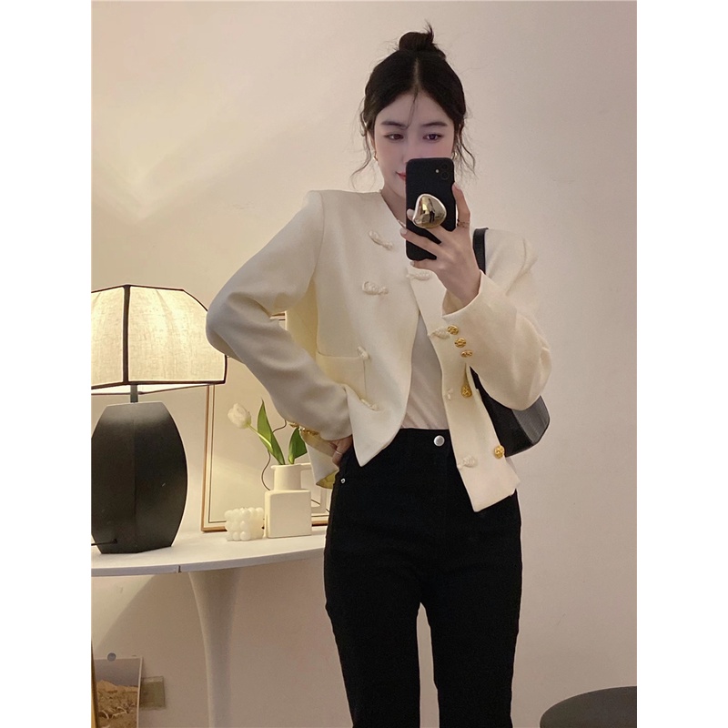 Áo Khoác Lửng Tay Dài Phong Cách Hàn Quốc Dành Cho Nữ