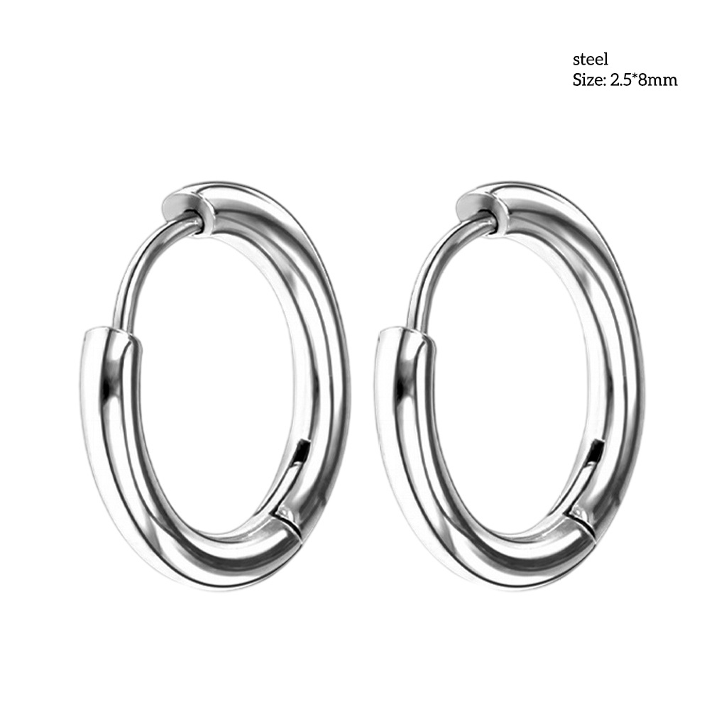 Hoa tai hình tròn màu bạc mạ điện bóng thời trang độc đáo cho nữ