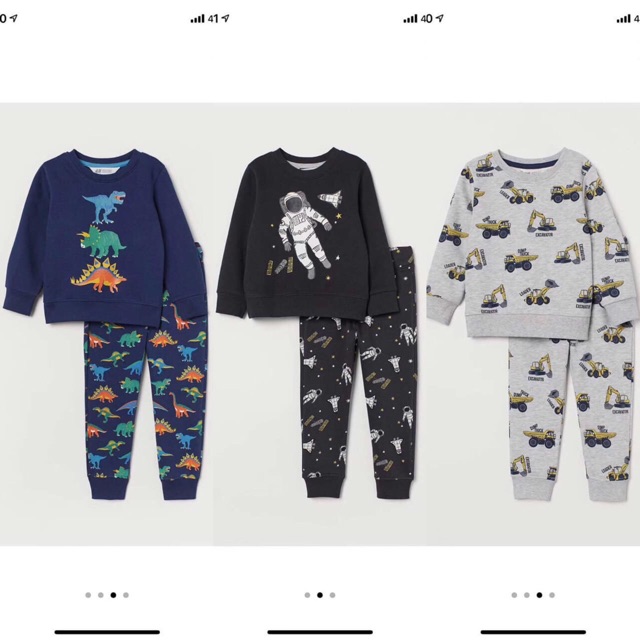 Bộ nỉ da cá thu đông bé trai h&m 3 mẫu cơ bản