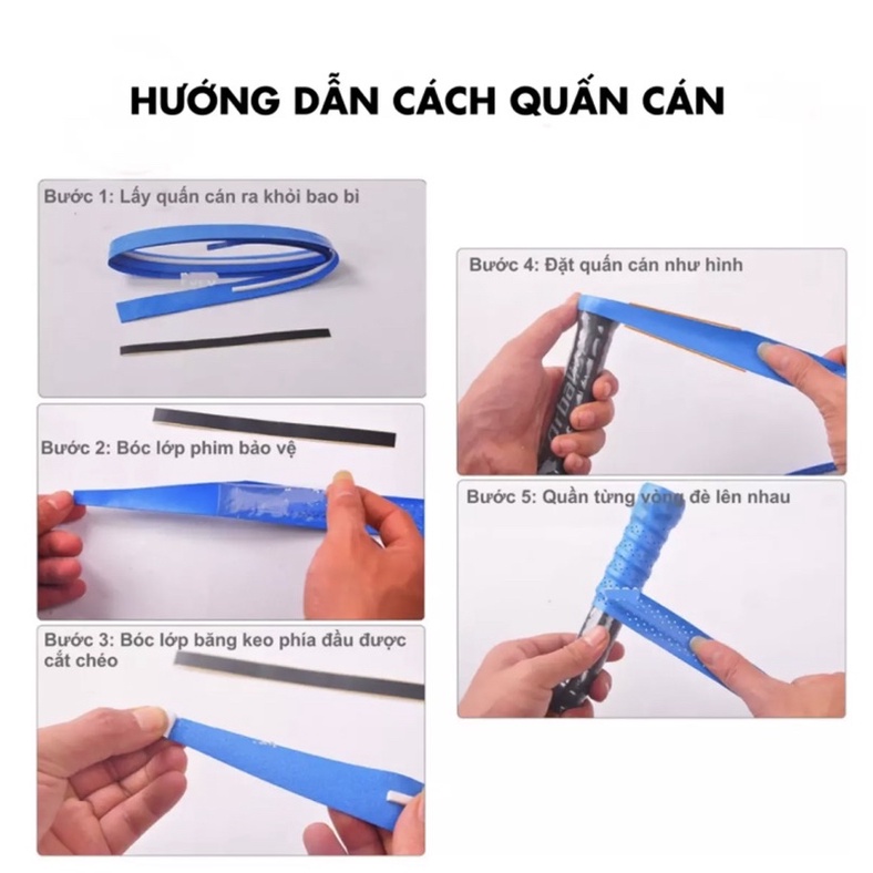 Quấn Cán Vợt Cầu Lông Tennis cao cấp Bám Tay Chống Trơn Trượt Nhiều Màu sắc - LYLYSPORTS