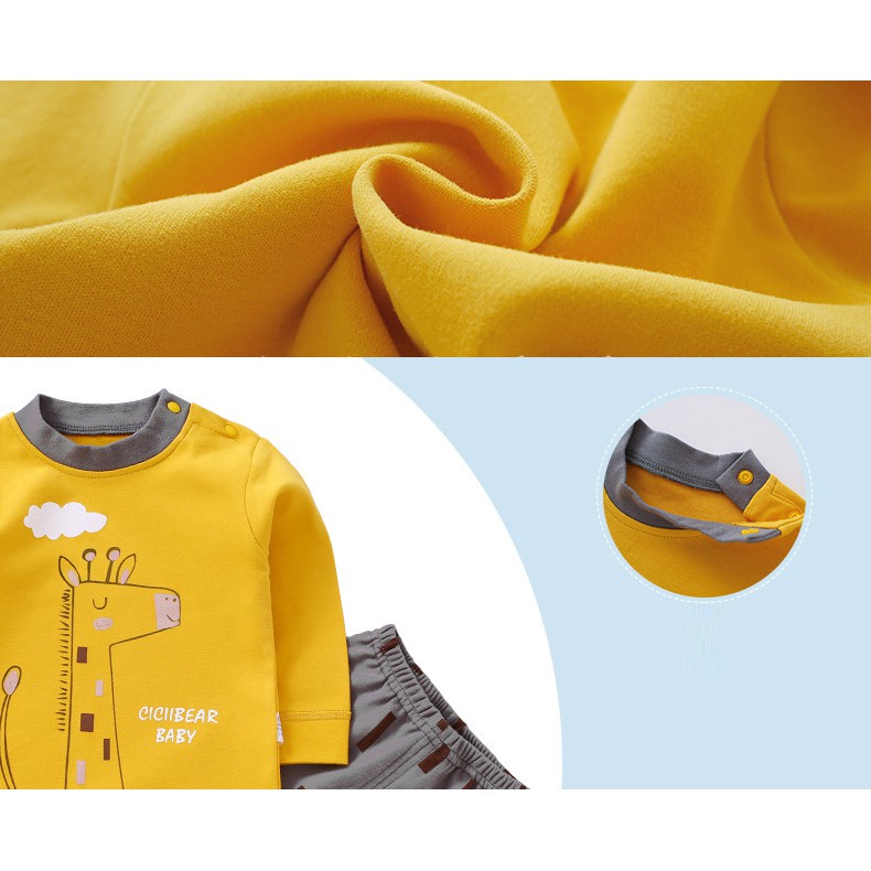 Bộ quần áo cotton dài tay cho bé trai bé gái Hàng Quảng Châu xuất Nhật BDT08